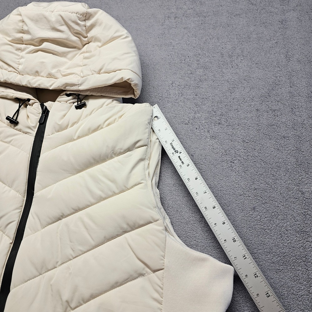 Tahari Puffer Vest Womens 3X Cream Insulated Regular Fit Drawcord Hood Full‎ Zip - Picture 6 of 14
